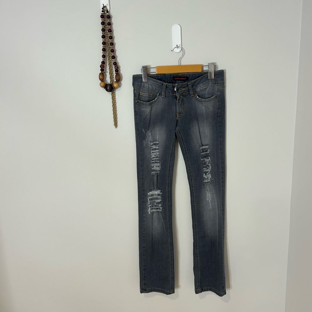 Beautiful Classic Gray distressed Jeans by Miss Miss❤️40/8 - Picture 14 of 14